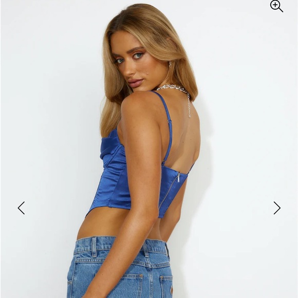 NWT Hello Molly BOLD STEPS CROP ROYAL BLUE - Picture 3 of 8